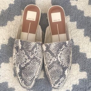 Dolce Vita flat snake print mules
